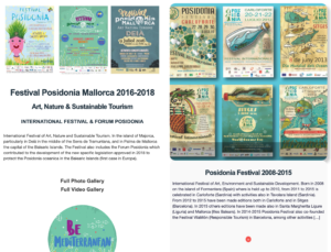Posidonia Festival and Posidonia Forum posters for art, nature and sustainable tourism
